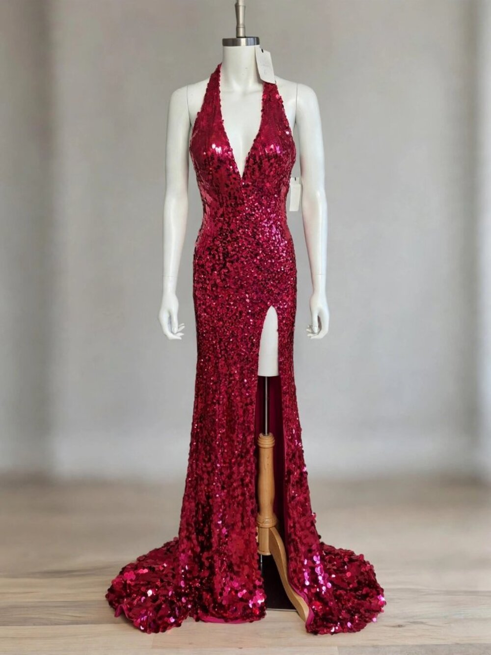 Alyce Paris 61759 Raspberry Sequin Prom Gown Size 8 NWT